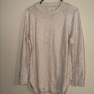 LOFT Beige Speckled Knit Sweater Large